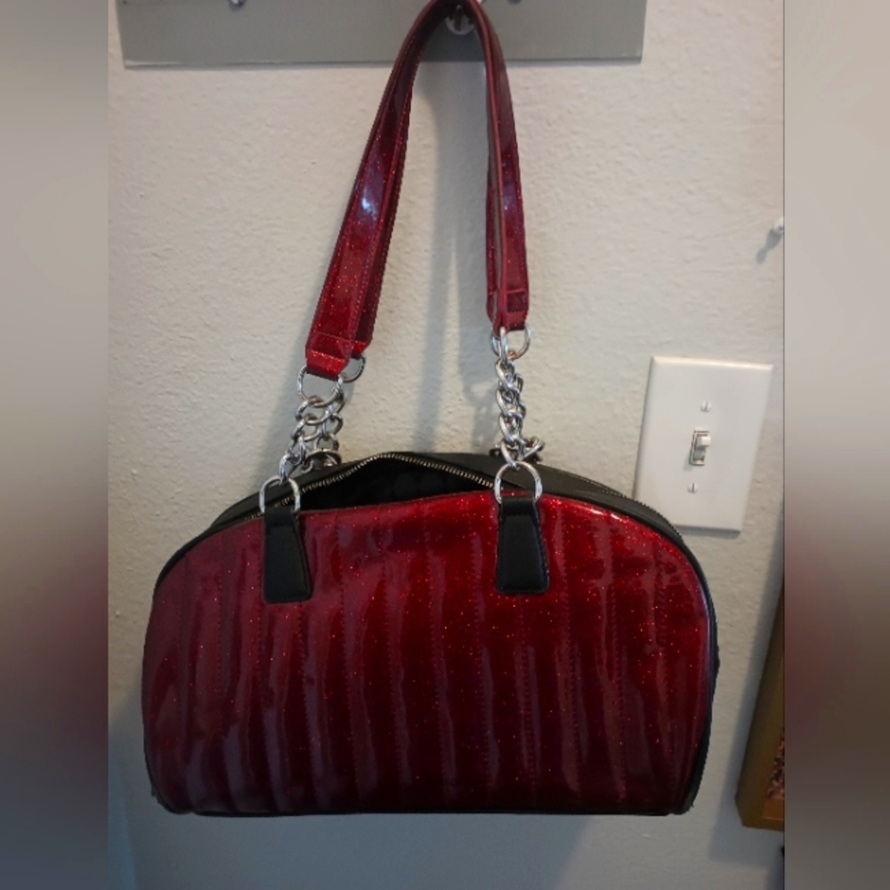 Lux de ville pinup purse glitter red